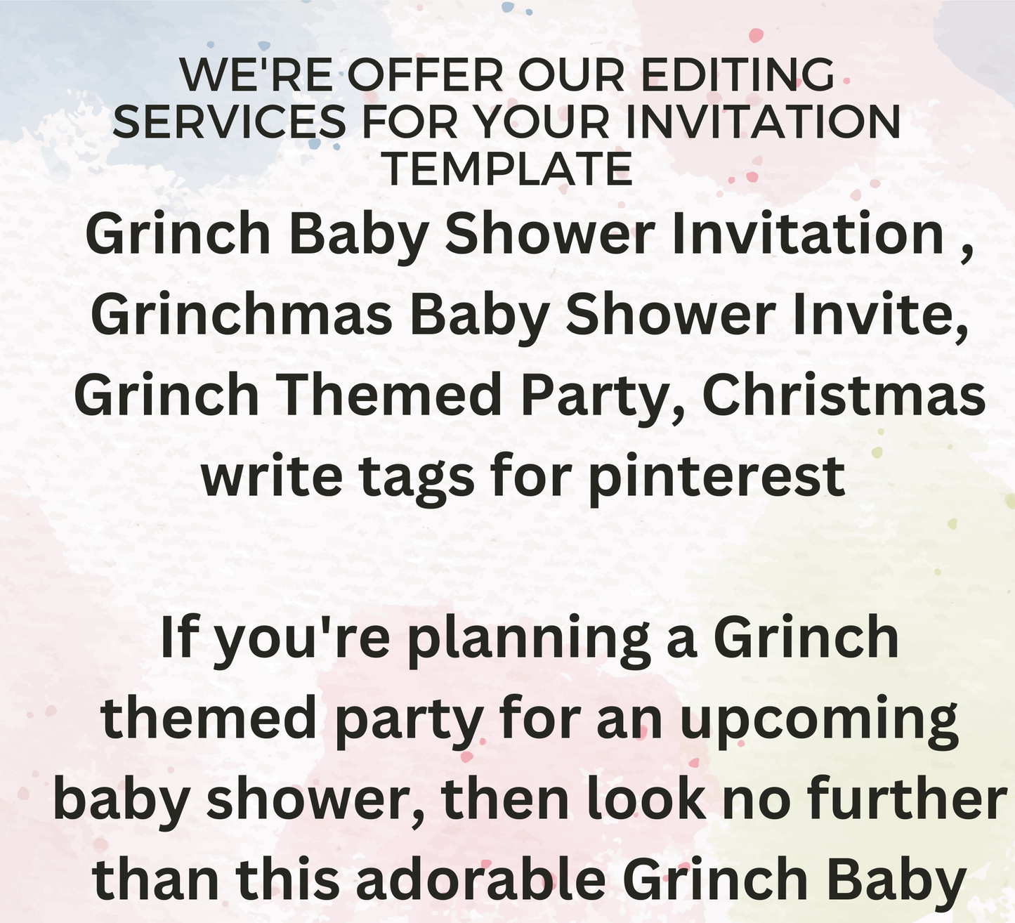 Grinch Winter Baby Shower Invitation | Christmas Baby Shower | Editable Template