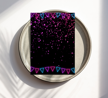 Hello Kitty Neon Sleepover Invitation | Editable Girls Slumber Party Invite | Fun & Customizable Glow Night Template