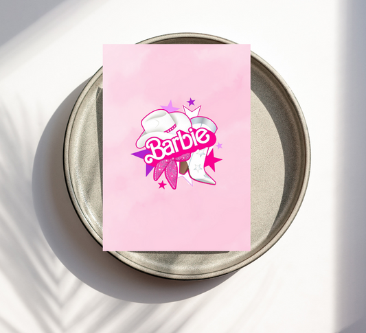 Barbie Cowgirl Pink Birthday Invitation | Western Barbie Party Invite | Editable Canva Template | Cowgirl Theme Birthday Printable