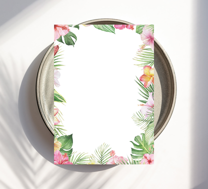 Stitch Pink Tropical Baby Shower Invitation | Cute Angel & Stitch Editable Canva Template