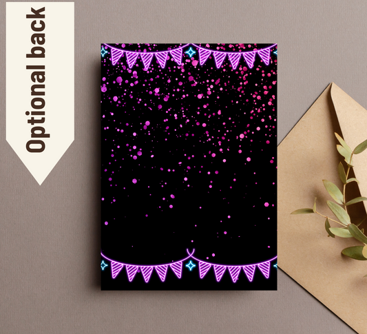 Kuromi Neon Birthday Invitation | Kawaii Glow Party Invite | Editable Canva Template | Cute Sanrio Neon Birthday Invitation