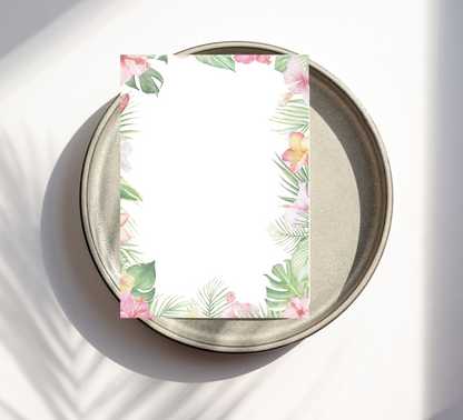 Stitch Pink Angel Ohana Aloha Tropical Baby Shower Invitation | Hawaiian Baby Shower Invite | Editable Canva Template | Printable Baby Shower Card