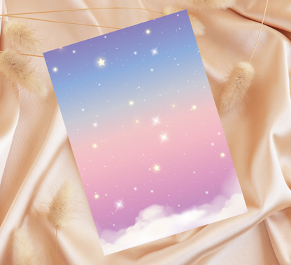 Hello Kitty Gradient Sleepover Birthday Invitation | Kawaii Slumber Party Invite | Editable Canva Template