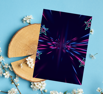 Stitch & Angel Neon Roller Skating Invitation | Glow in the Dark Skating Party | Editable Canva Template | Cyber Neon Birthday Invite