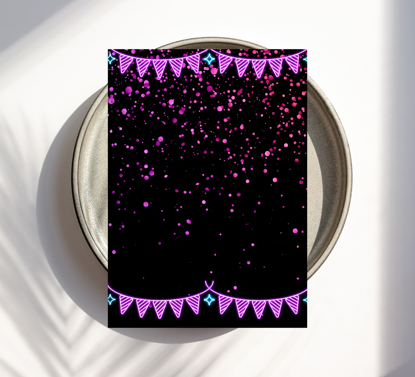 Stitch Neon Glow Birthday Invite | Kids Retro Glow Party Canva Template ⚡️🎨