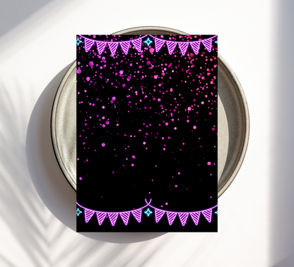 Stitch Neon Glow Birthday Invite | Kids Retro Glow Party Canva Template ⚡️🎨