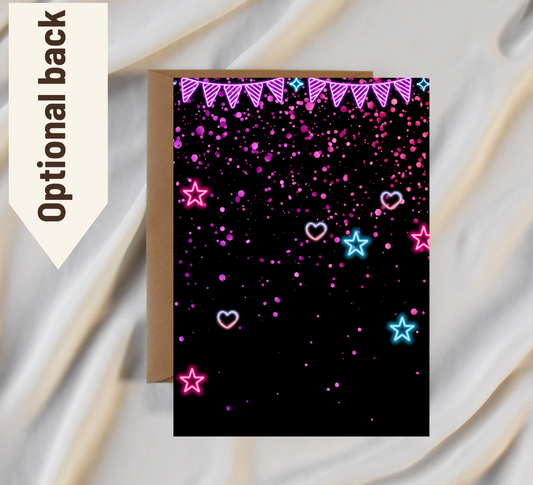 Kuromi Neon Kawaii Birthday Invitation | Cute Glow Party Invite | Editable Canva Template | Pastel Goth Neon Printable