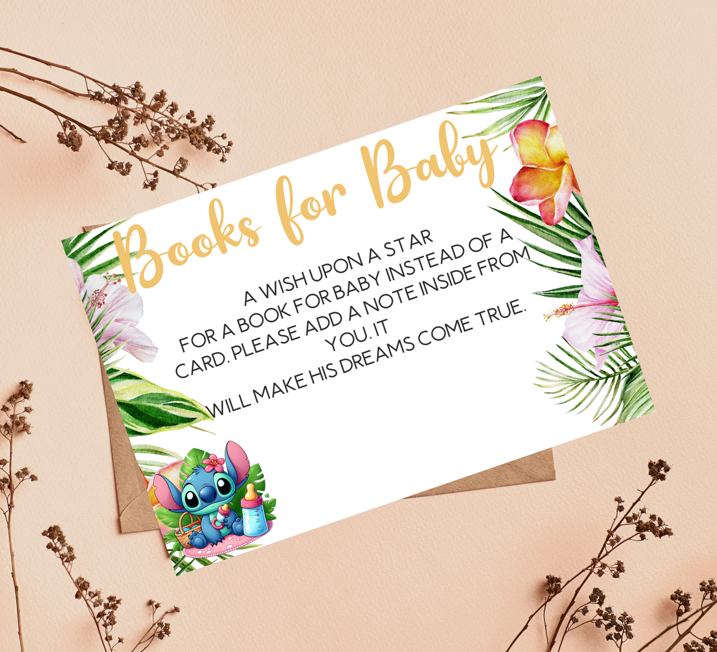 Stitch & Angel Baby Shower Games Bundle | Diaper Raffle Card & Book Request | Editable Canva Template | Stitch Gender Reveal Decor | Printable Lilo & Stitch Baby Shower Insert