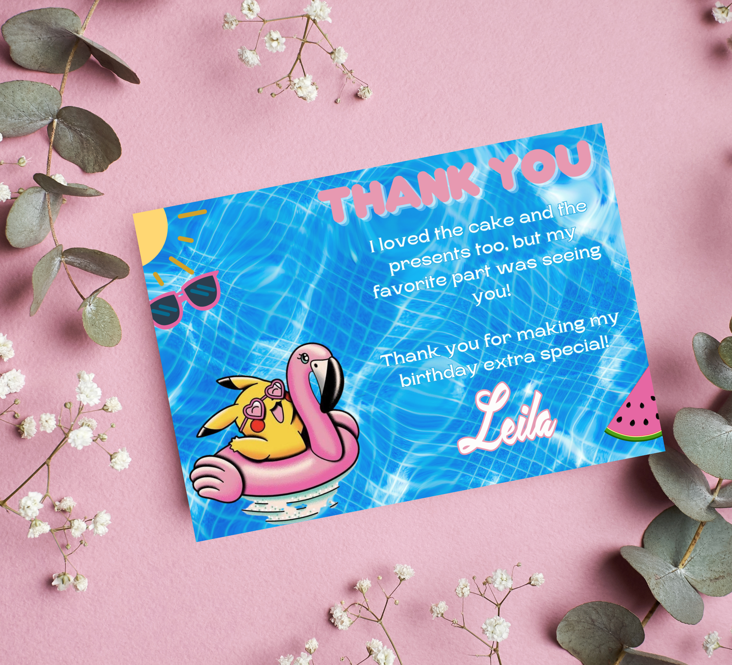 Pikachu Pokémon Pool Birthday Invitation | Summer Splash Party | Editable Digital Template