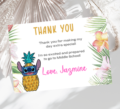 Stitch Aloha Tropical Hawaii Birthday Invitation | Luau Party Invite | Editable Template