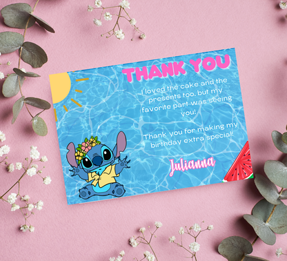 Stitch Pool Hawaii Tropical Birthday Invitation | Luau Party Invite | Editable Template