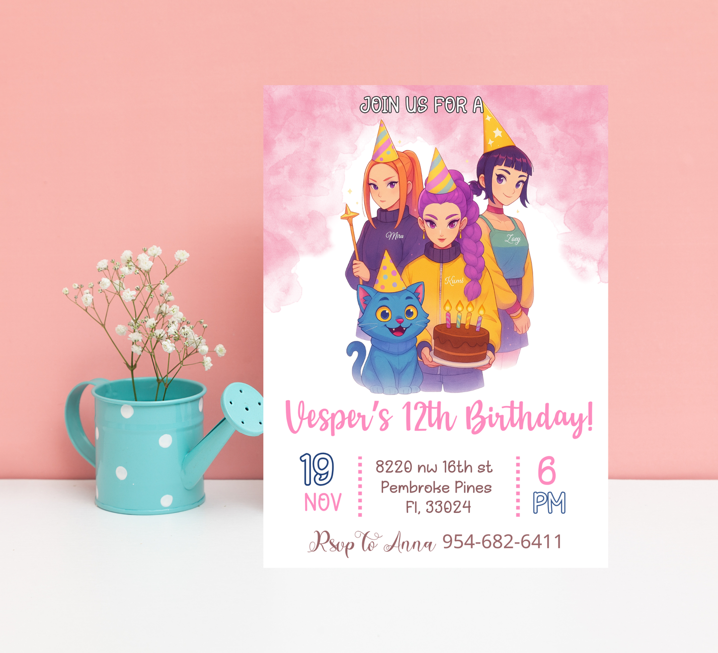 K-Pop Demon Hunters Birthday Invitation | Anime-Inspired Party Invite | Editable Digital TemplateK-Pop Demon Hunters Birthday Invitation | Anime-Inspired Party Invite | Editable Digital Template