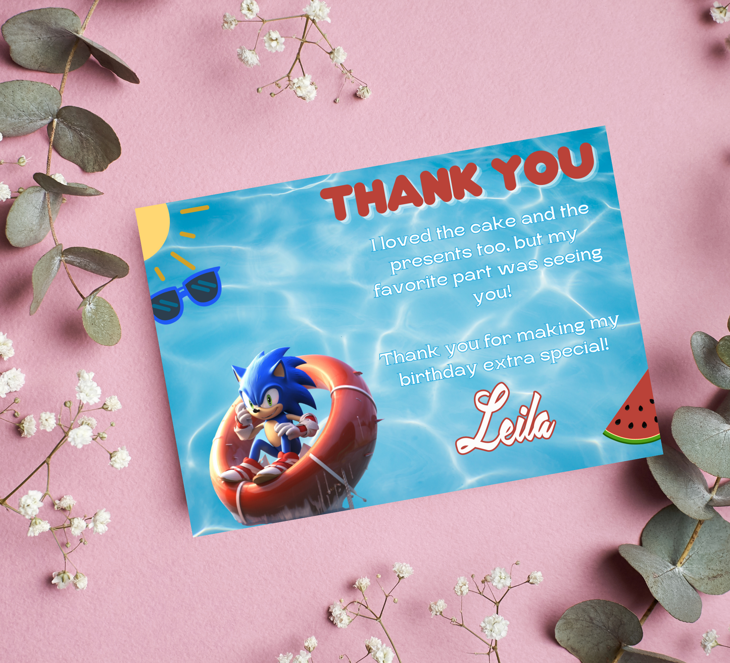 Sonic Pool Birthday Invitation | Summer Splash Party Invite | Editable Canva Template | Sonic Swim Birthday Invitation