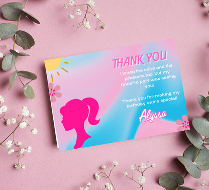 Barbie Pool Pink Birthday Invitation | Editable Canva Template | Summer Swim Party Invite | Printable Girls Birthday Invitation