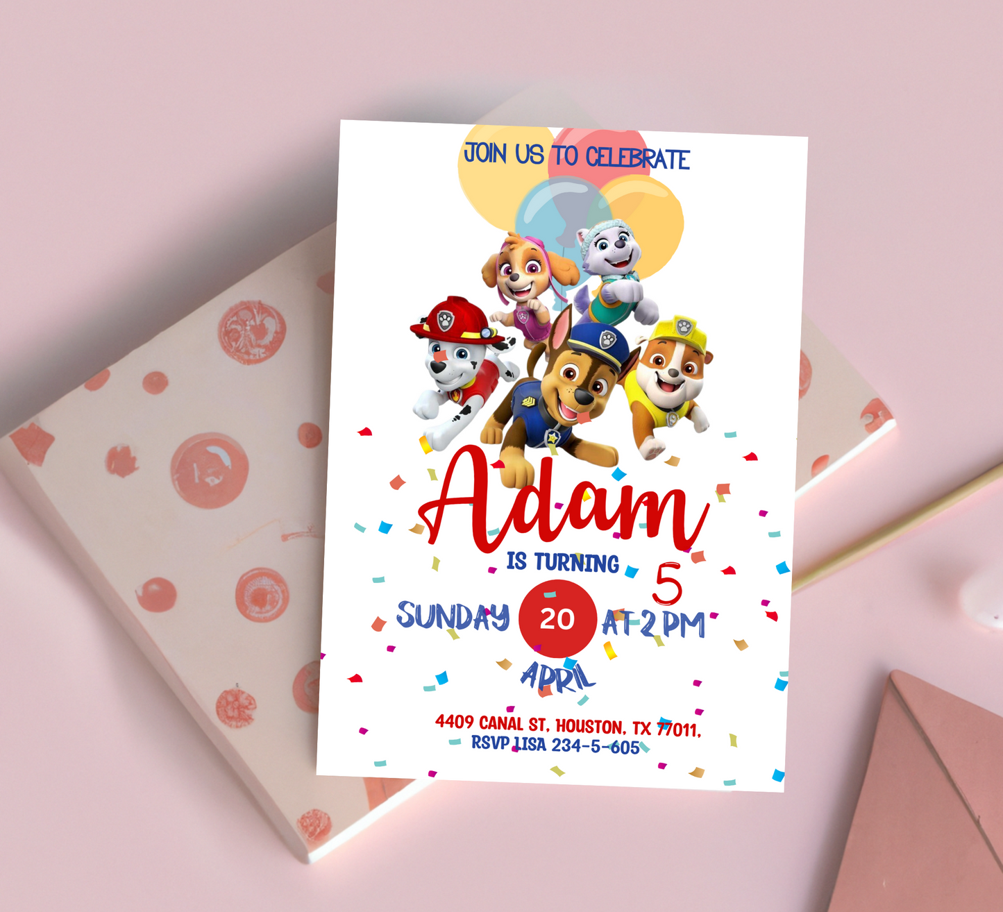 Paw Patrol Birthday Invitation | Kids Rescue Party Invite | Editable Canva Template | Printable Puppy Patrol Birthday Card