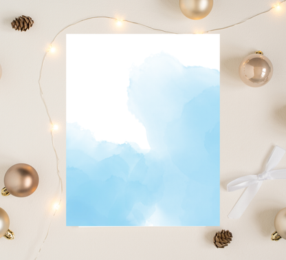 Stitch Watercolor Baby Shower Welcome Sign – Editable Canva Template – Add Your Photo! – Blue Tropical Ohana Baby Shower Decor – Soft Pastel Coastal Welcome Poster