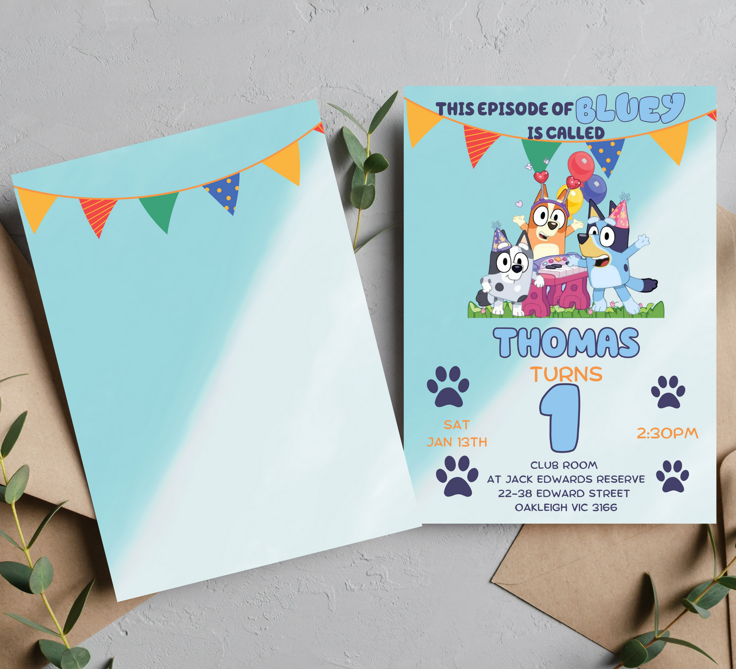 Bluey Birthday Invitation | Editable Canva Template | Printable Kids Birthday Invite | Bluey Party Invitation for Boys & Girls