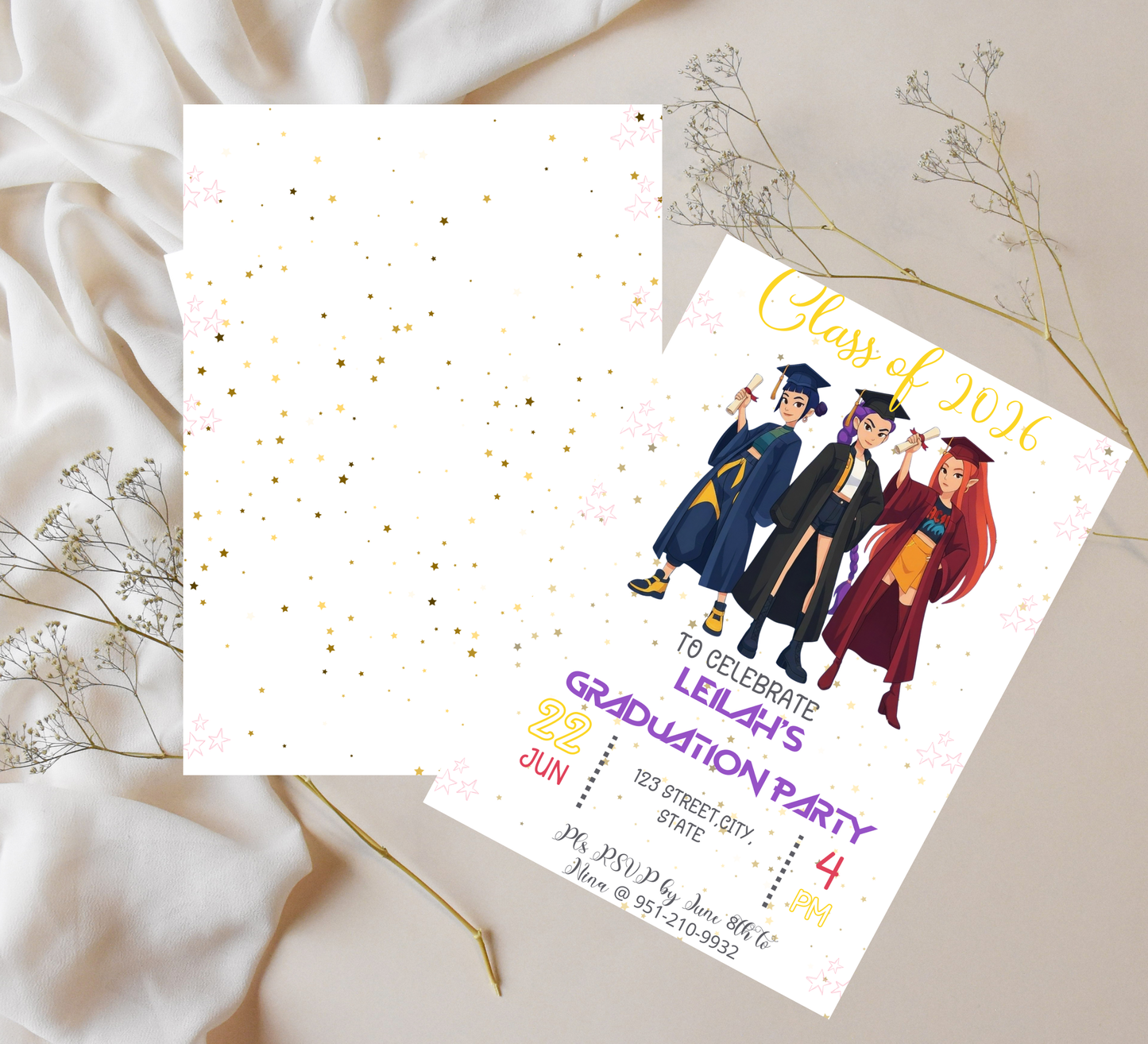 K-Pop Demon Hunters Graduation Invitation | School & Kindergarten Template