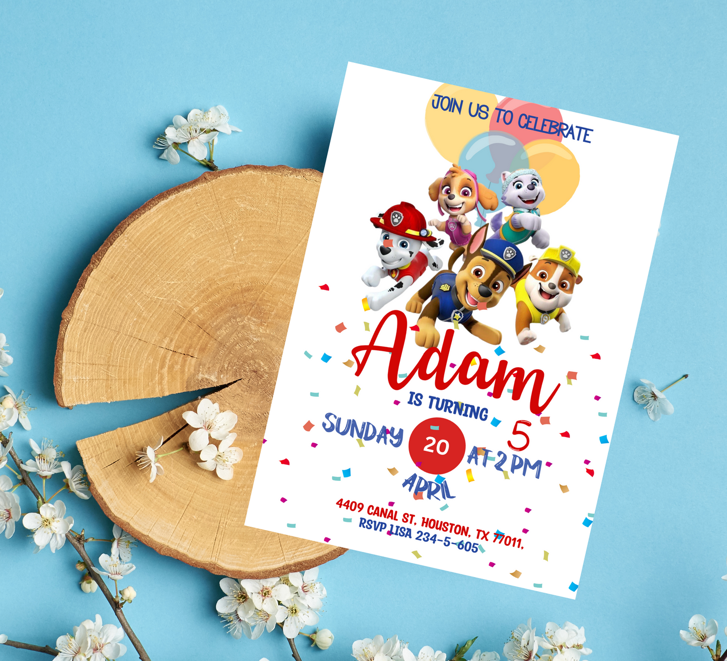 Paw Patrol Birthday Invitation | Kids Rescue Party Invite | Editable Canva Template | Printable Puppy Patrol Birthday Card