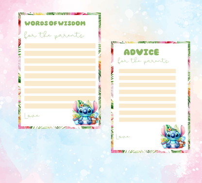 Stitch Baby Shower Tropical Ohana Games Bundle | Printable Hawaii Party Games| Editable Canva Template | Ohana Means Family Baby Shower Activities | Tropical Puppy & Angel Game Set
