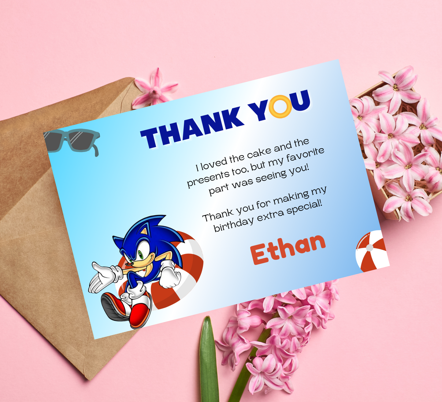 Sonic & Shadow Pool Birthday Invitation | Summer Splash Party | Editable Digital Template