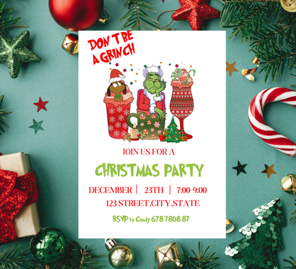 Grinchmas Winter Party Invitation 💚🎄 | Christmas Holiday Party | Editable Template