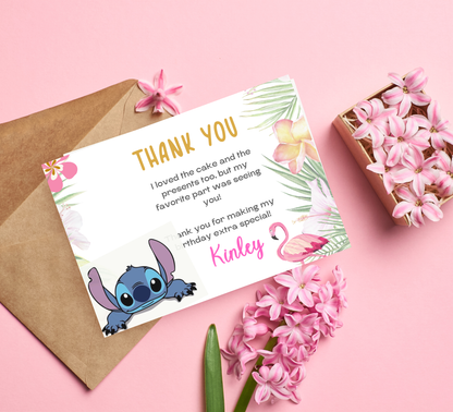 Stitch Aloha Tropical Hawaii Birthday Invitation 🌺🌴 | Luau Party Invite | Editable Digital Template