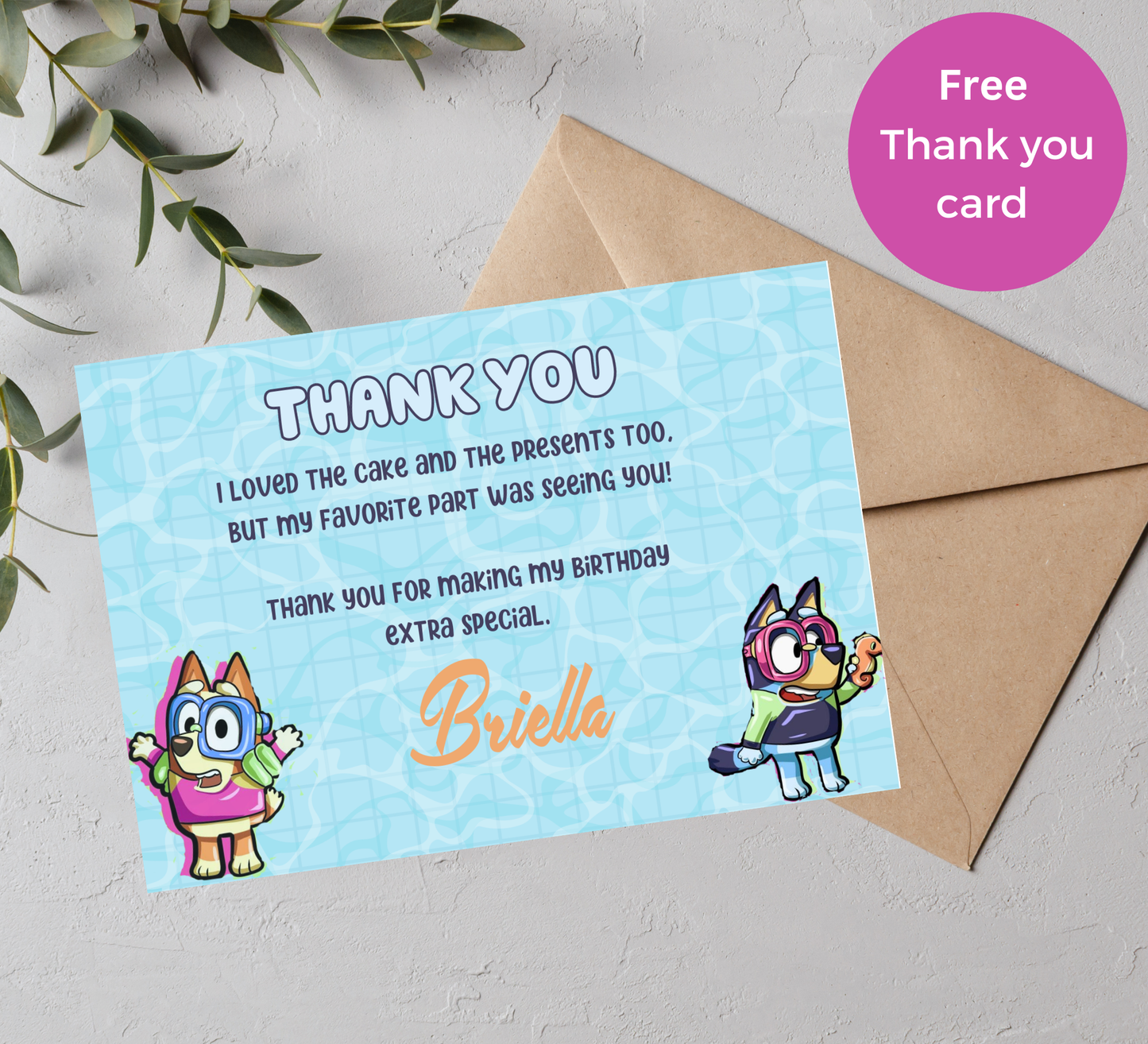 Bluey Pool Birthday Invitation | Summer Swim Party Invite | Editable Canva Template