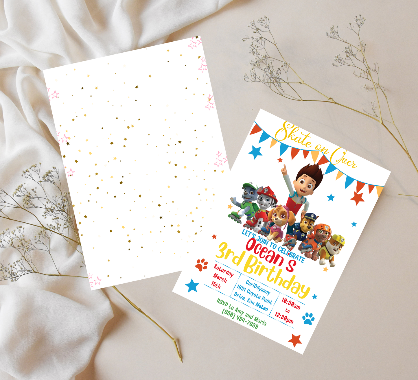 PAW Patrol PAAWty Roller Skating Birthday Invitation 🛼🐾 | Skating Party Invite | Editable Canva Template