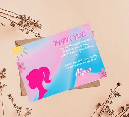 Barbie Pool Pink Birthday Invitation | Editable Canva Template | Summer Swim Party Invite | Printable Girls Birthday Invitation