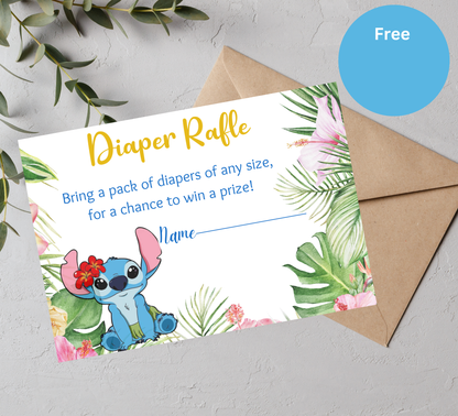 Stitch Ohana Aloha Tropical Baby Shower Invitation | Hawaii Theme | Editable Canva Template