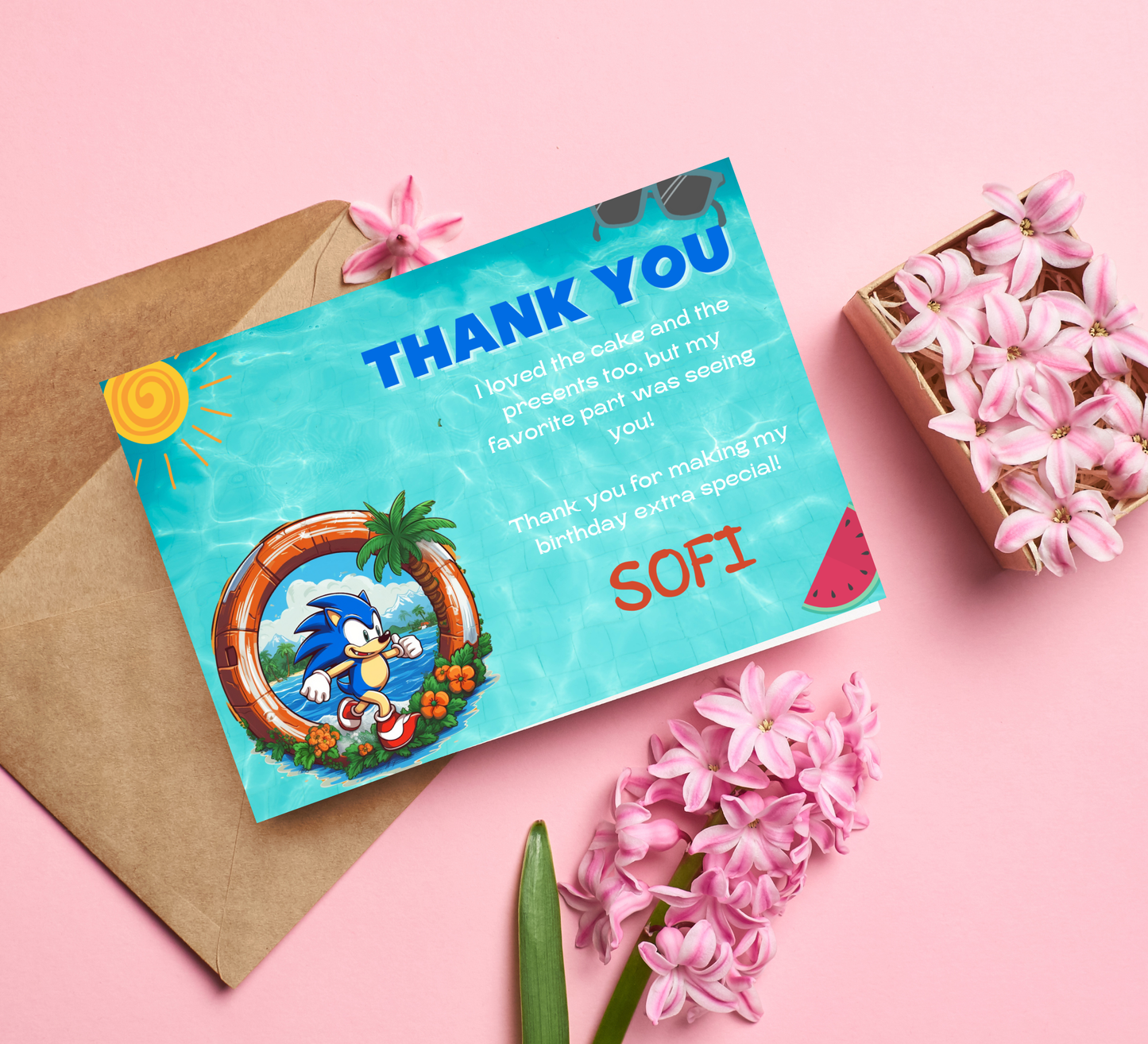 Sonic the Hedgehog & Shadow Pool Birthday Invitation | Summer Swim Party | Editable Canva Template