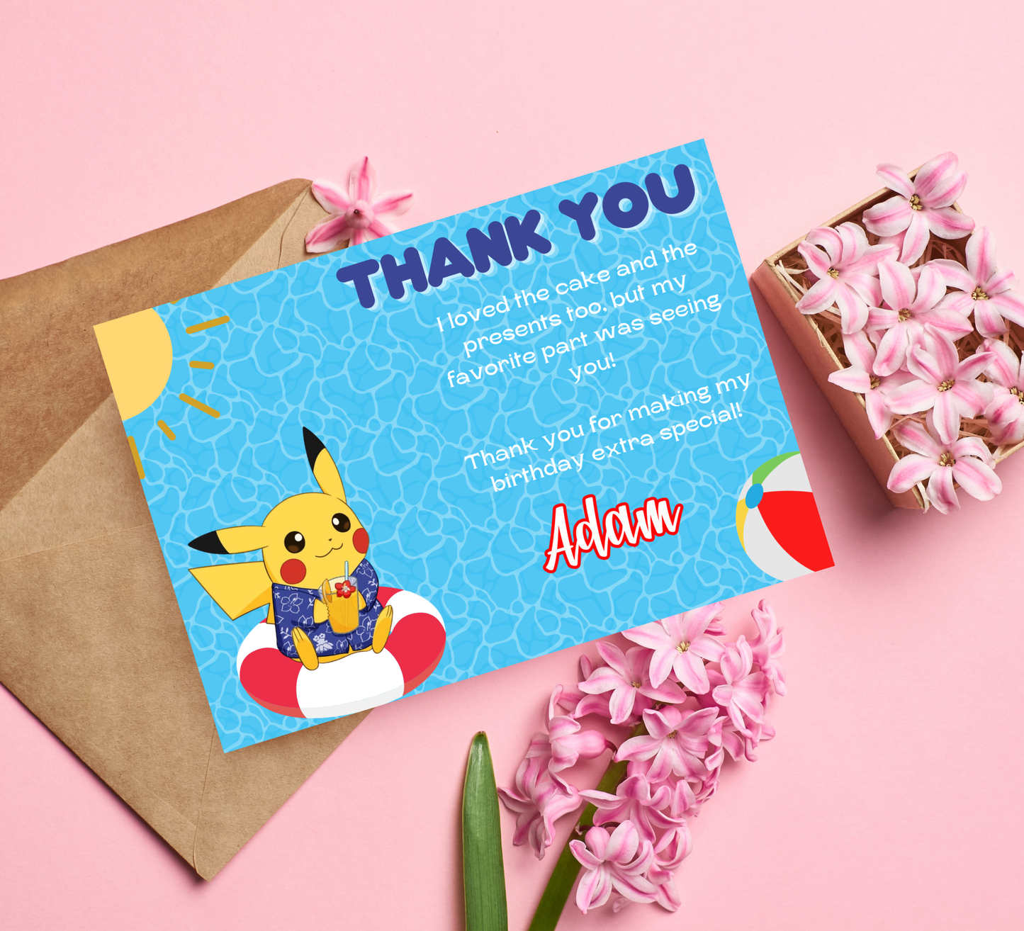 Pikachu Pool Pokémon Birthday Invitation | Summer Splash Party | Editable Digital Invite