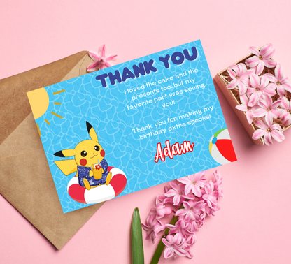 Pikachu Pool Pokémon Birthday Invitation | Summer Splash Party | Editable Digital Invite