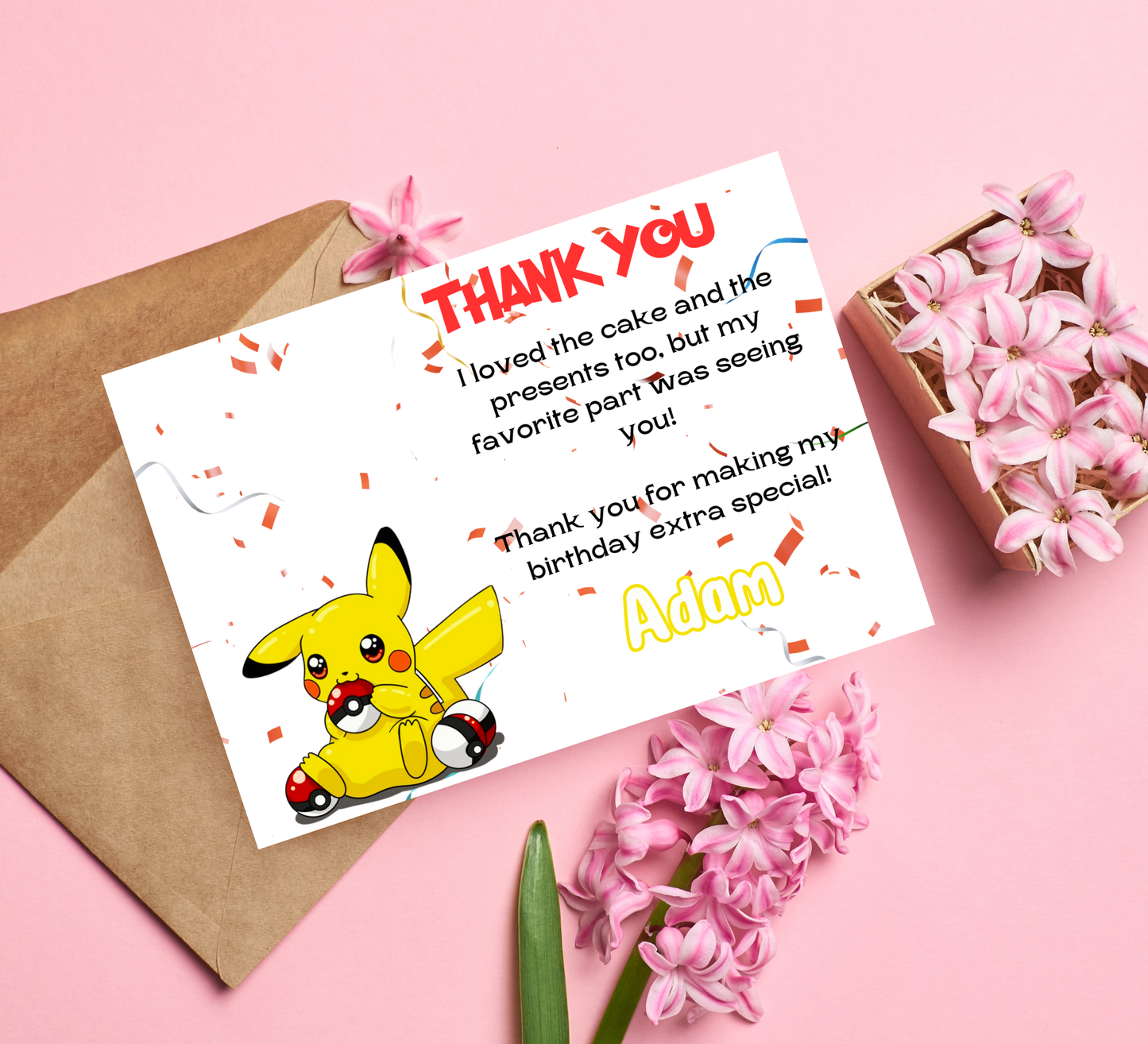 Pikachu Pokémon Birthday Invitation | Cute Kids Party Invite | Editable Digital Template
