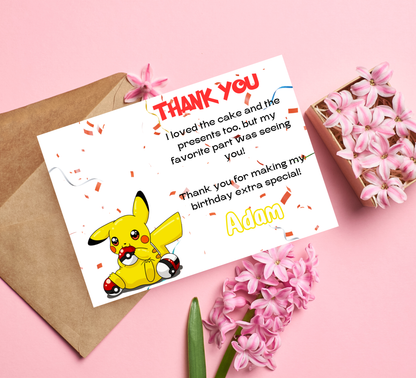 Pikachu Pokémon Birthday Invitation | Cute Kids Party Invite | Editable Digital Template