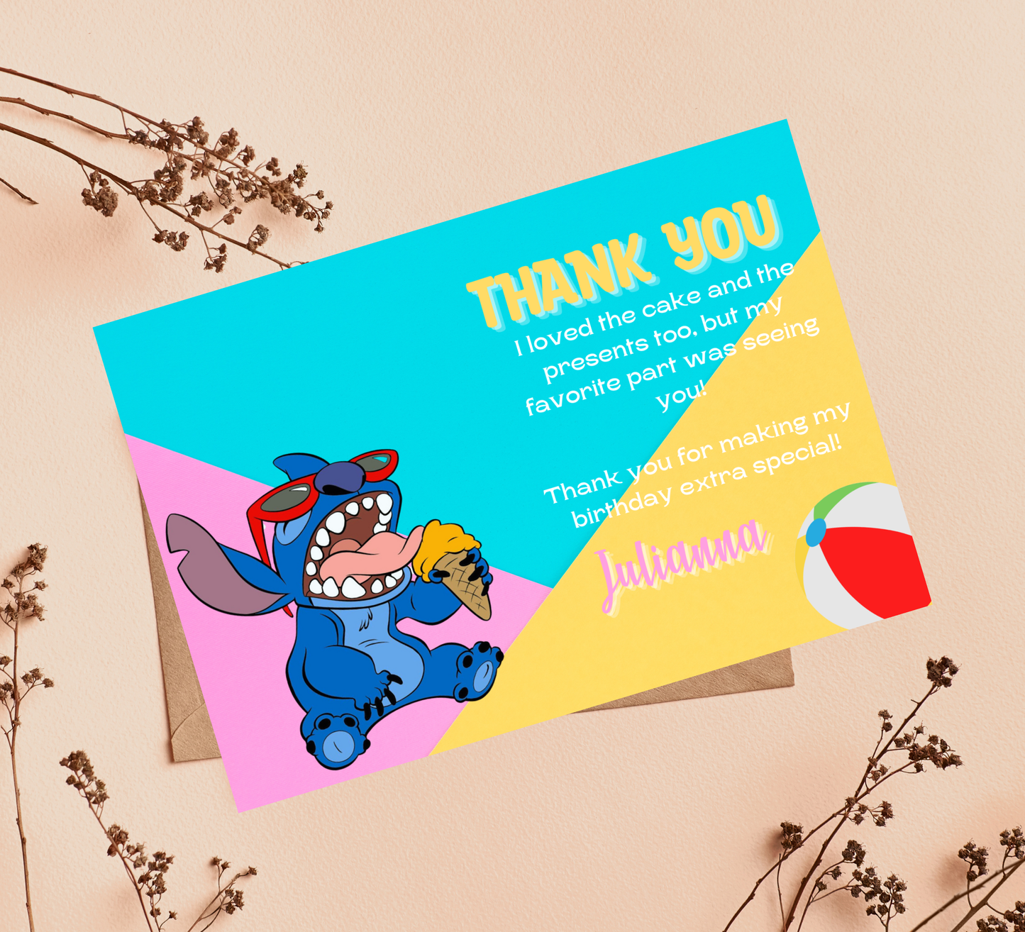 Stitch & Lilo Pool Birthday Invitation | Tropical Summer Party | Editable Digital Invite