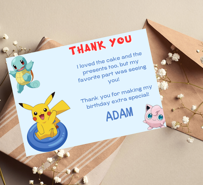 Pokémon Pool Birthday Invitation | Summer Splash Party Invite | Editable Digital Template
