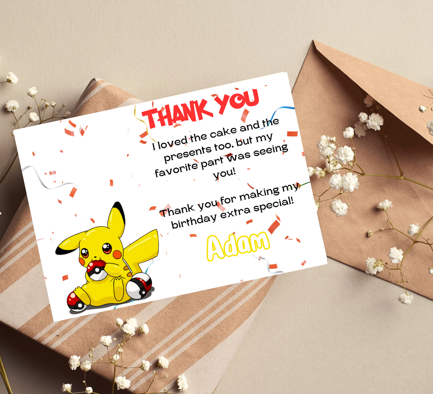 Pikachu Pokémon Birthday Invitation | Cute Kids Party Invite | Editable Digital Template