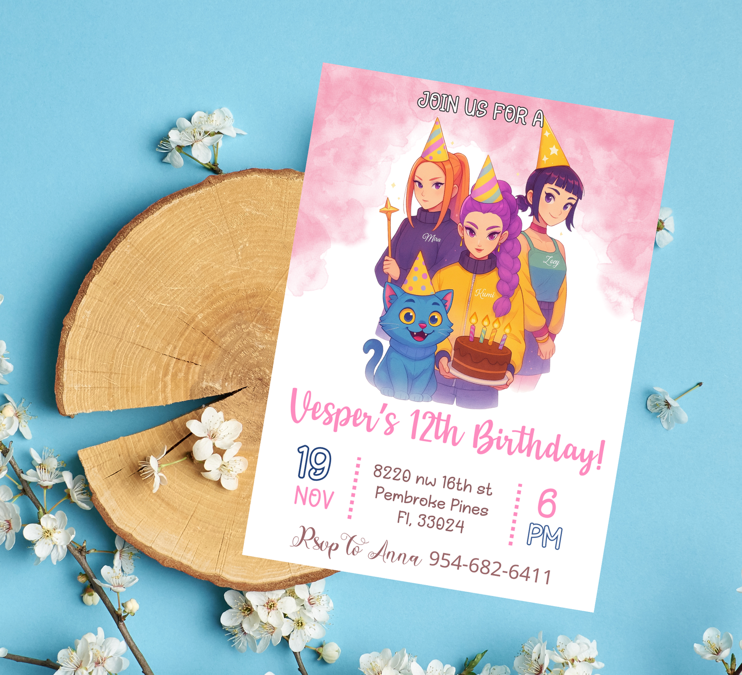 K-Pop Demon Hunters Birthday Invitation | Anime-Inspired Party Invite | Editable Digital TemplateK-Pop Demon Hunters Birthday Invitation | Anime-Inspired Party Invite | Editable Digital Template