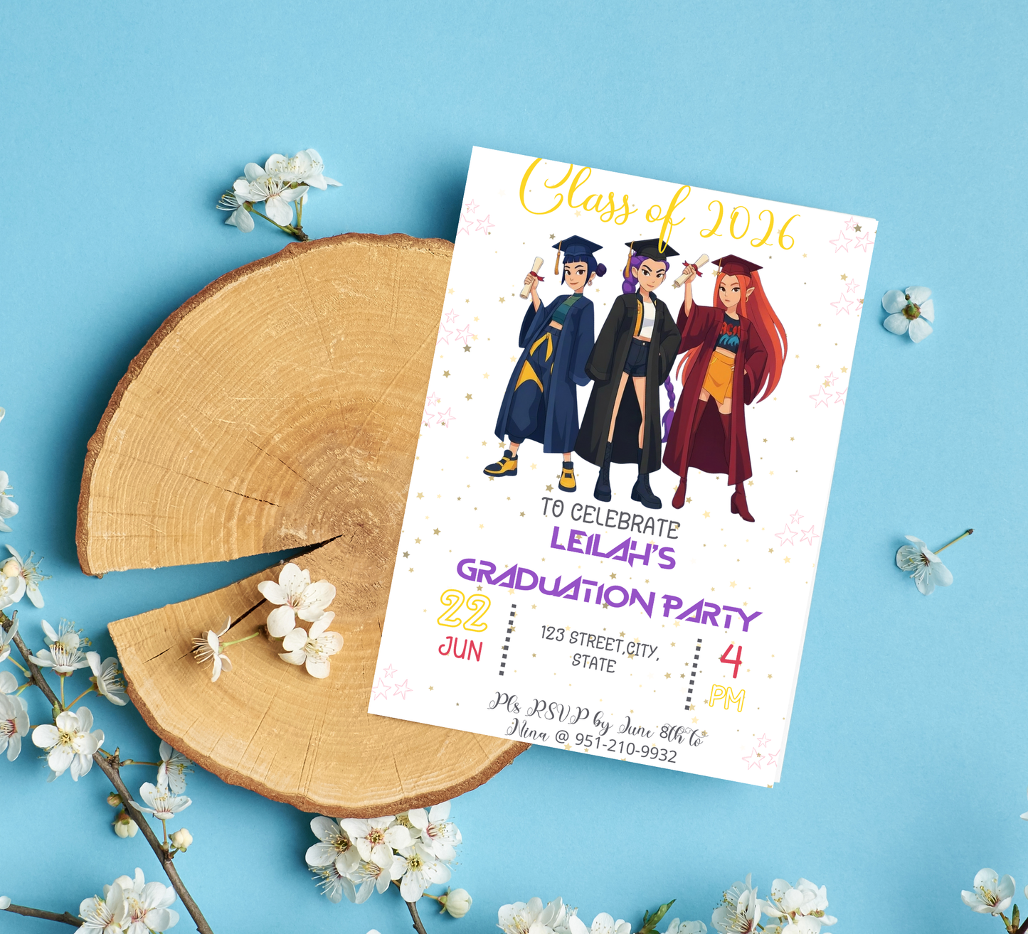 K-Pop Demon Hunters Graduation Invitation | School & Kindergarten Template
