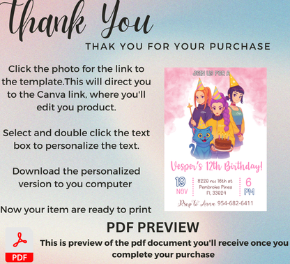 K-Pop Demon Hunters Birthday Invitation | Anime-Inspired Party Invite | Editable Digital TemplateK-Pop Demon Hunters Birthday Invitation | Anime-Inspired Party Invite | Editable Digital Template