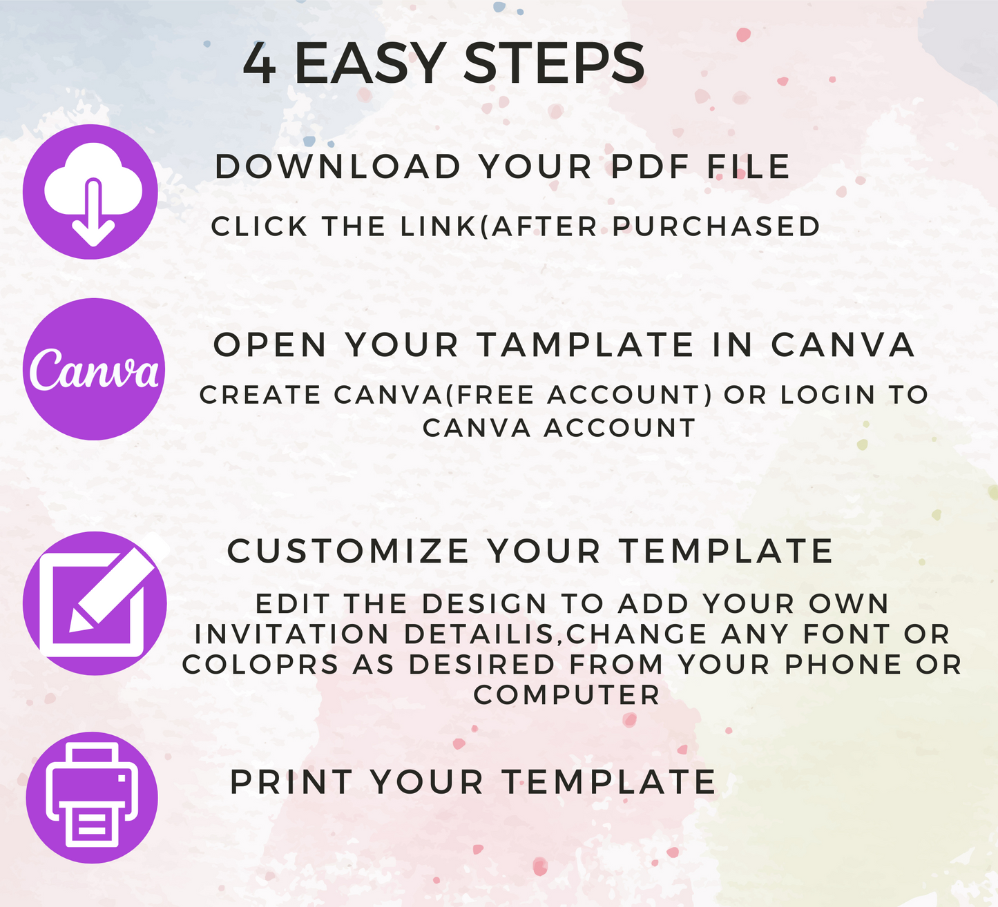 Hello Kitty Neon Birthday Invitation | Kawaii Glow Party Invite | Editable Canva Template | Cute Bright Printable Girls Birthday Invitation